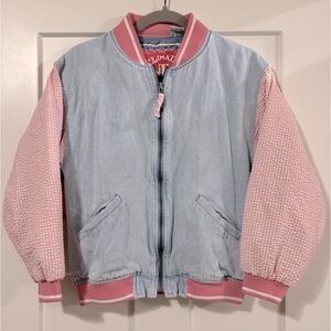 Girls Vintage Climate Control Denim Bomber Jacket-M
